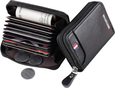 watchstar Men & Women Casual, Formal Black Genuine Leather Card Holder(9 Card Slots)