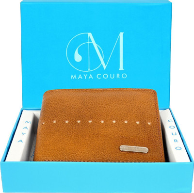 MAYACOURO Men Formal Brown Genuine Leather Wallet(6 Card Slots)
