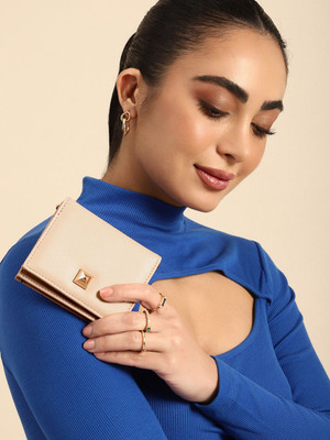 Dressberry Women Beige Artificial Leather Wallet(6 Card Slots)