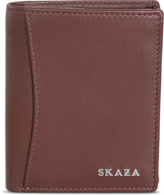 SKAZA Men Formal Brown Genuine Leather Wallet(9 Card Slots)