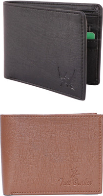 FF TRADERS Men Formal, Ethnic, Casual, Travel, Trendy Black, Brown Artificial Leather Wallet(5 Card Slots, Pack of 2)