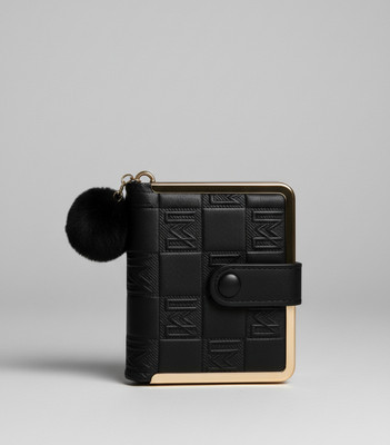 bycaddie Women Casual Black Artificial Leather Wallet(5 Card Slots)