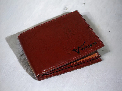 VENISON Men Casual, Evening/Party Tan Artificial Leather Wallet(6 Card Slots)