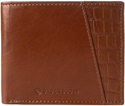 bacca bucci Men Casual Tan Genuine Leather Wallet(8 Card Slots)