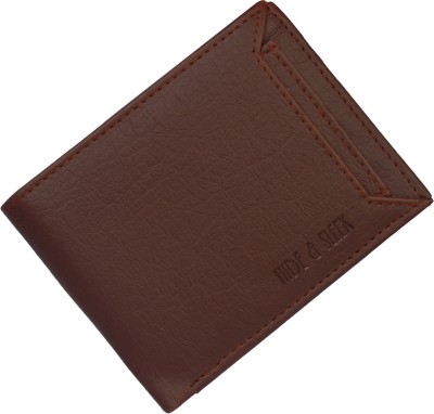 HIDE & SLEEK Men Trendy, Casual, Formal Brown Artificial Leather Wallet(8 Card Slots)