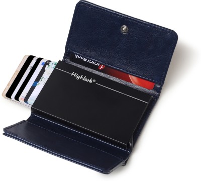 Highlark Men & Women Casual, Formal, Travel, Trendy, Evening/Party Blue Artificial Leather, Aluminium Card Holder(11 Card Slots)