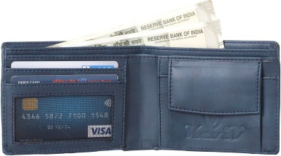 Keviv Men Casual, Formal Blue Genuine Leather Wallet(5 Card Slots)