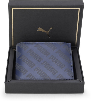 PUMA Men Blue Genuine Leather Wallet(4 Card Slots)