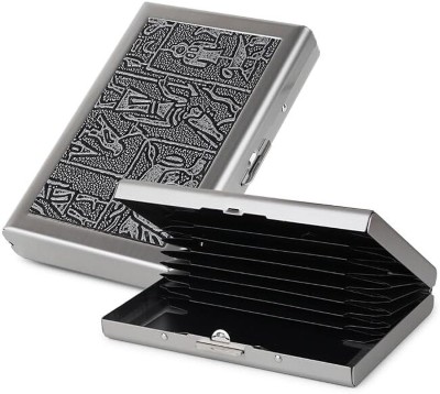 WALLETIN Men & Women Casual Silver Aluminium Card Holder(6 Card Slots)