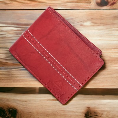 FAZON Men Casual Red Genuine Leather Wallet(8 Card Slots)