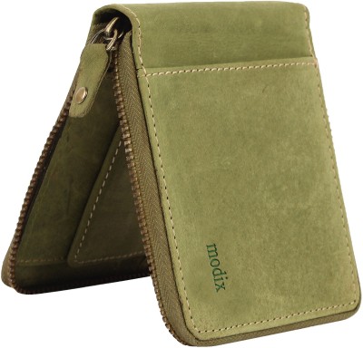 modix Men Evening/Party, Casual Green Genuine Leather Wallet(5 Card Slots)