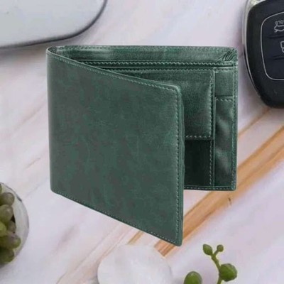 TAQWA Men Casual Green Artificial Leather Wallet(11 Card Slots)