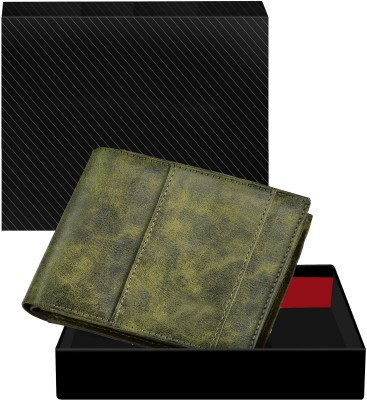 GLOBALAAZ Men Casual, Evening/Party, Formal Green Artificial Leather Wallet(5 Card Slots)