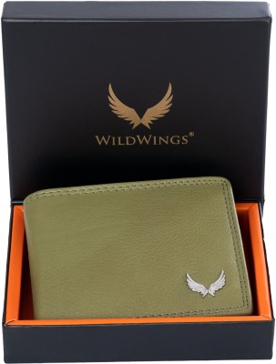 WILDWINGS Men Trendy, Evening/Party, Casual, Formal Green Genuine Leather Wallet(6 Card Slots)