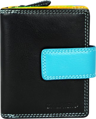 Calfnero Women Black Genuine Leather Wallet(12 Card Slots)