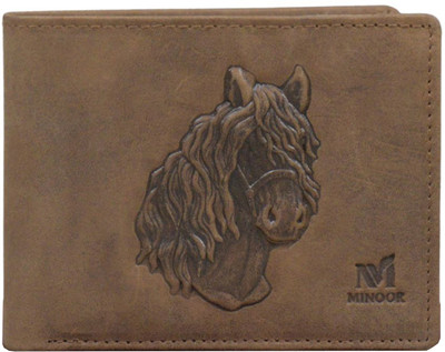 Minoor Men Casual, Ethnic, Evening/Party, Formal, Travel, Trendy Brown Genuine Leather Wallet(6 Card Slots)