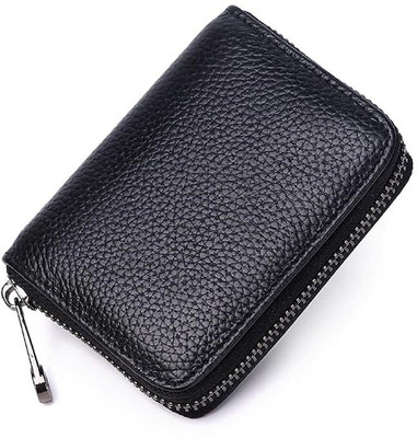 TREXEE Men & Women Casual Black Artificial Leather Card Holder(10 Card Slots)