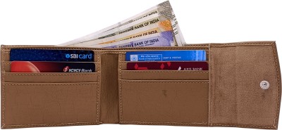 WOLF PRIDE Men Gold Genuine Leather Wallet(7 Card Slots)