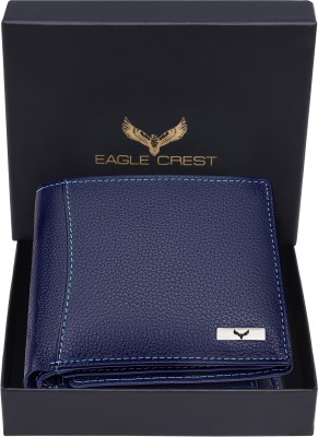 Eagle Crest Men Casual Blue Genuine Leather Wallet(6 Card Slots)