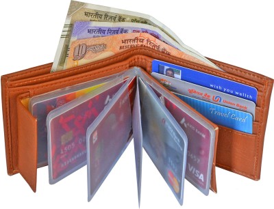 dk wallet Men Casual Tan Artificial Leather Wallet(9 Card Slots)