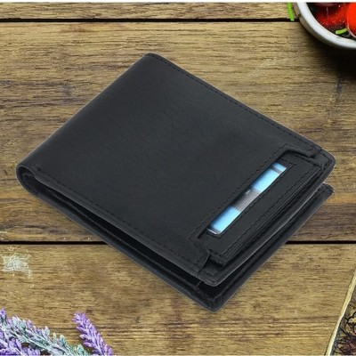 Daller Men & Women Casual, Ethnic, Evening/Party, Formal, Travel, Trendy Black Genuine Leather, Fabric Wallet(5 Card Slots)