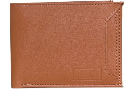 Delcy Men Trendy Brown Artificial Leather Wallet(6 Card Slots)