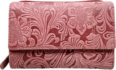 EL DZINE Women Pink Genuine Leather Card Holder(2 Card Slots)