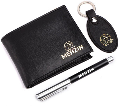 MEHZIN Men Formal Black Artificial Leather Wallet(5 Card Slots)