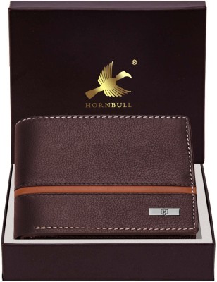 HORNBULL Men Casual Brown Genuine Leather Wallet(6 Card Slots)