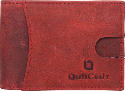 QufiCraft Men & Women Casual, Formal, Travel, Trendy Red Genuine Leather Wallet(4 Card Slots)