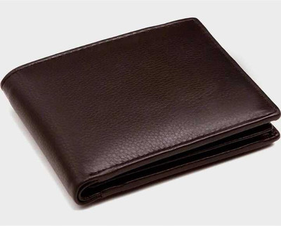 Craft India Men Casual Brown Genuine Leather Wallet(3 Card Slots)