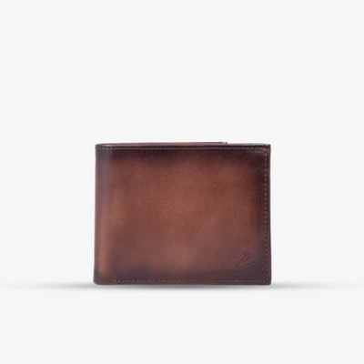 El Curio Men Formal Brown Genuine Leather Wallet(4 Card Slots)