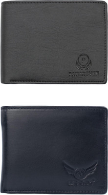 VIAZ VENTURES Men Casual, Formal, Trendy, Evening/Party, Travel Black, Black, Black Artificial Leather Wallet(5 Card Slots, Pack of 2)