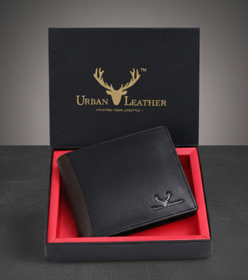URBAN LEATHER Men Casual, Formal Black Genuine Leather Wallet(8 Card Slots)
