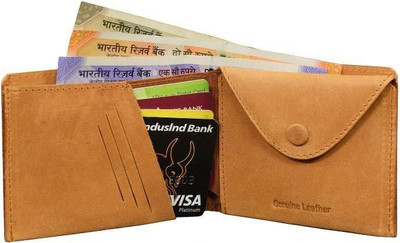 ABYS Men Casual Tan Genuine Leather Wallet(4 Card Slots)