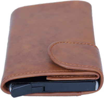 RC REXCUIR Men & Women Casual, Evening/Party, Formal, Travel, Trendy Brown Artificial Leather Card Holder(10 Card Slots)