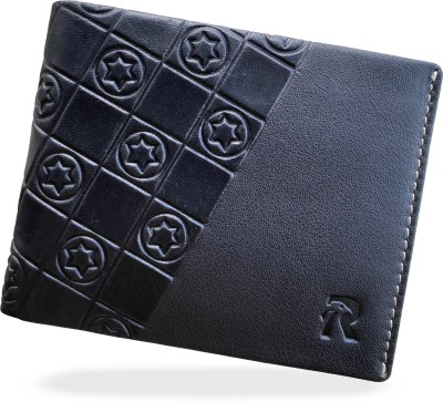 RAVENS Men Formal, Casual, Trendy, Travel Black Genuine Leather Wallet(4 Card Slots)