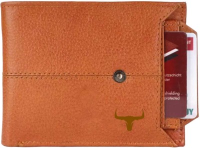 WILD NAPA Men Casual Tan Genuine Leather Wallet(12 Card Slots)