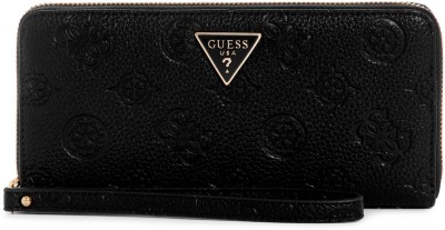 GUESS Women Casual Black Artificial Leather Wallet(16 Card Slots)