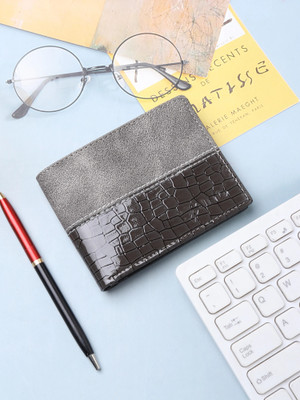 SCRUMBLER Men Casual Grey Artificial Leather Wallet(8 Card Slots)