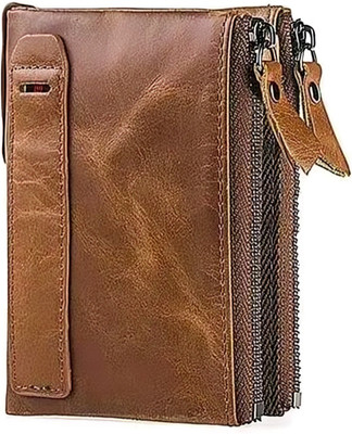 fancybaazar Men Casual, Ethnic, Evening/Party, Formal, Travel, Trendy Brown Genuine Leather Wallet(5 Card Slots)