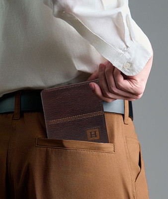 HIROSHI Men Casual, Formal Brown Genuine Leather Wallet(4 Card Slots)