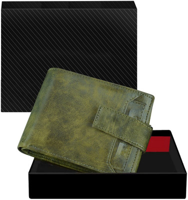 KAVRIXA Men Casual, Evening/Party, Formal Green Artificial Leather Wallet(7 Card Slots)