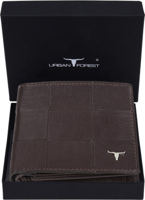 URBAN FOREST Men Casual Brown Genuine Leather Wallet(6 Card Slots)