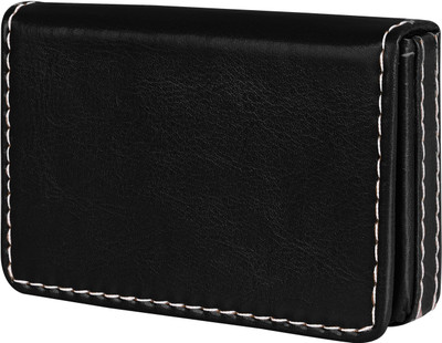 SOPARK Men & Women Casual Black Artificial Leather Card Holder(12 Card Slots)