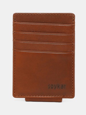 Spykar Men Casual Brown Genuine Leather Money Clip(2 Card Slots)