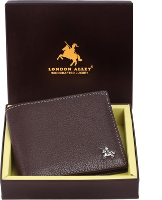 LONDON ALLEY Men Casual Brown Genuine Leather Wallet(3 Card Slots)