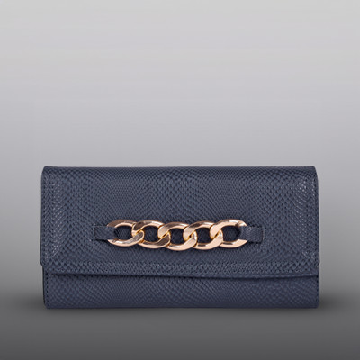 LINO PERROS Women Casual Blue Artificial Leather Wallet(12 Card Slots)