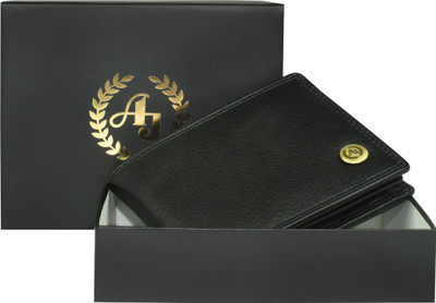 AJANTA Men Trendy, Casual, Ethnic, Evening/Party Black Genuine Leather Wallet(5 Card Slots)
