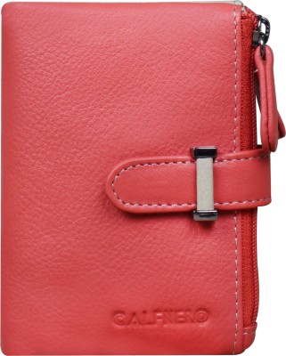 Calfnero Women Pink Genuine Leather Wallet(6 Card Slots)